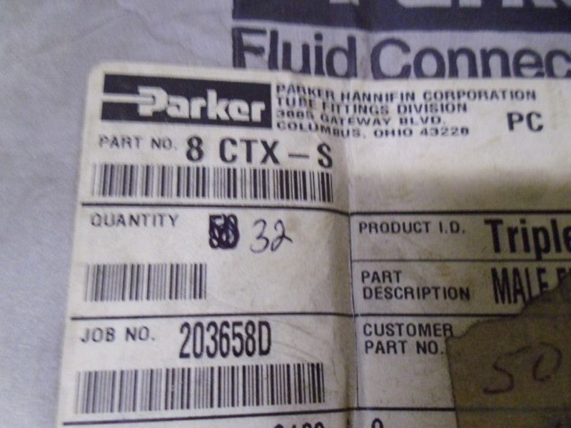 LOT OF 32 PARKER 8 CTX-S MALE ELBOW 3/8" *NEW IN BOX*