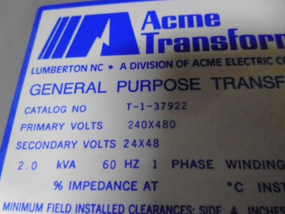 ACME T-1-37922 TRANSFORMER * NEW IN BOX *