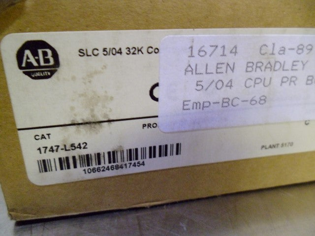 ALLEN BRADLEY 1747-L542 SER. C F/W 11 MODULE DATE: 2014 * FACTORY SEALED *