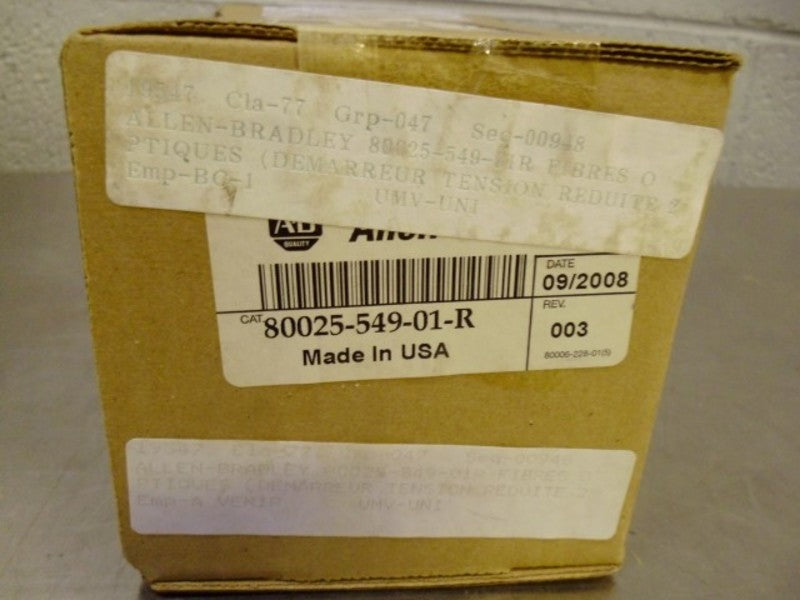 ALLEN BRADLEY 80025-549-01-R FIBER OPTIC CABLE DATE: 09/2008 * FACTORY SEALED *