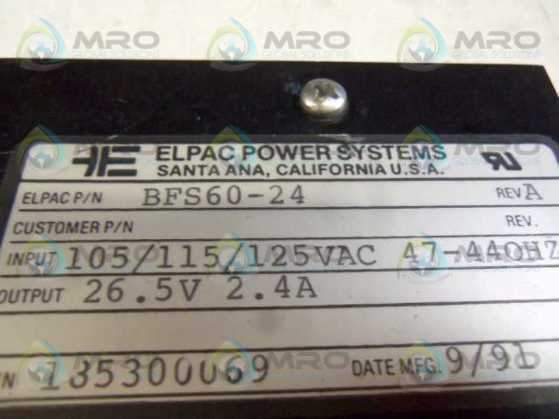 ELPAC BFS60-24 POWER SUPPLY REV. A  UNMP