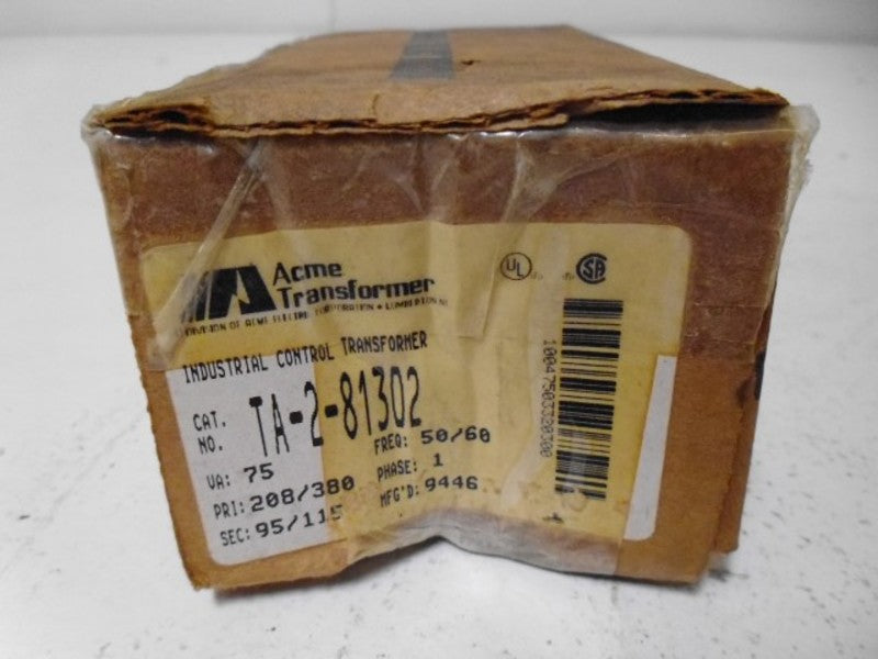 ACME ELECTRIC TA-2-81302 TRANSFORMER 75VA 50/60HZ *NEW IN BOX*