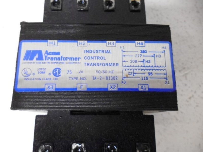 ACME ELECTRIC TA-2-81302 TRANSFORMER 75VA 50/60HZ *NEW IN BOX*