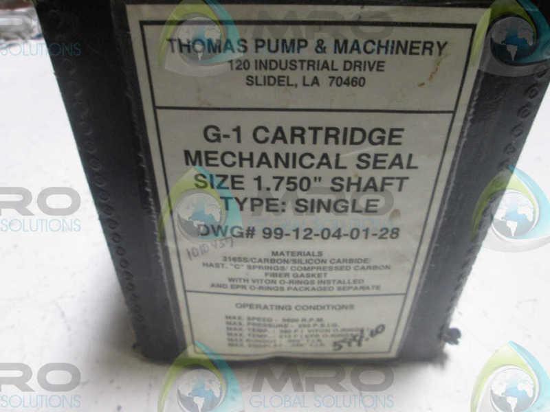 THOMAS PUMP G-1 CARTRIDGE MECHANICAL SEAL  NSMP
