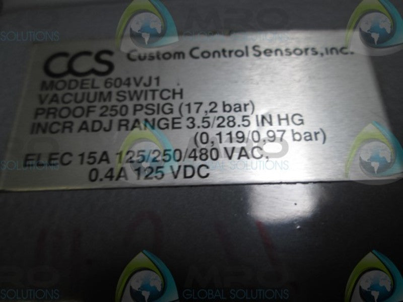 CCS 604VJ1 DUAL SNAP PRESSURE SWITCH  NSNP