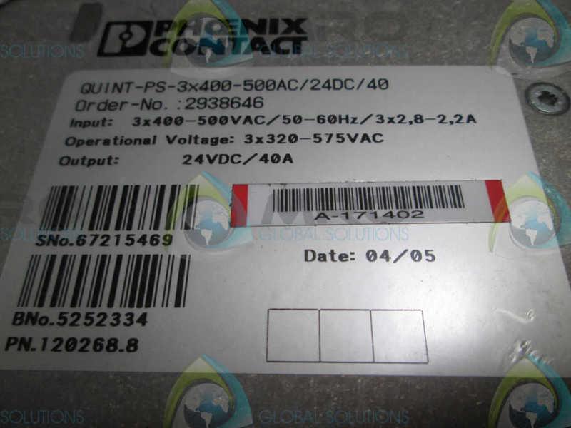 PHOENIX CONTACT QUINT-PS-3X400-500AC/24VDC/40 UNMP