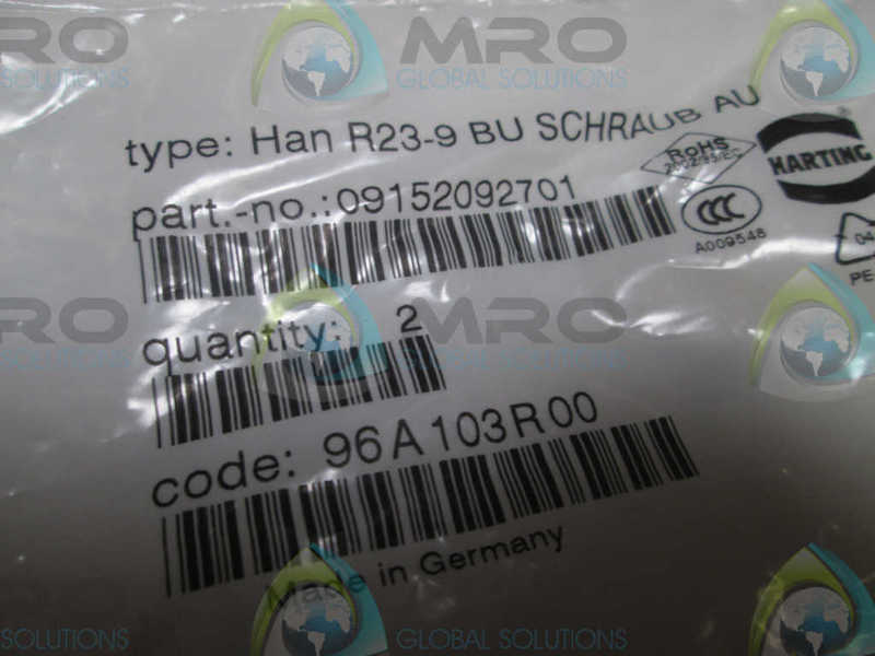 LOT OF 2 HARTING HAN R23-9 BU SCHRAUB AU  NSMP