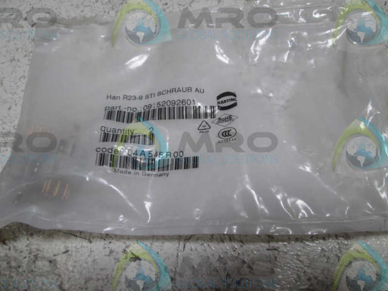 LOT OF 2 HARTING HAN R23-9 STI SCHRAUB AU  NSMP