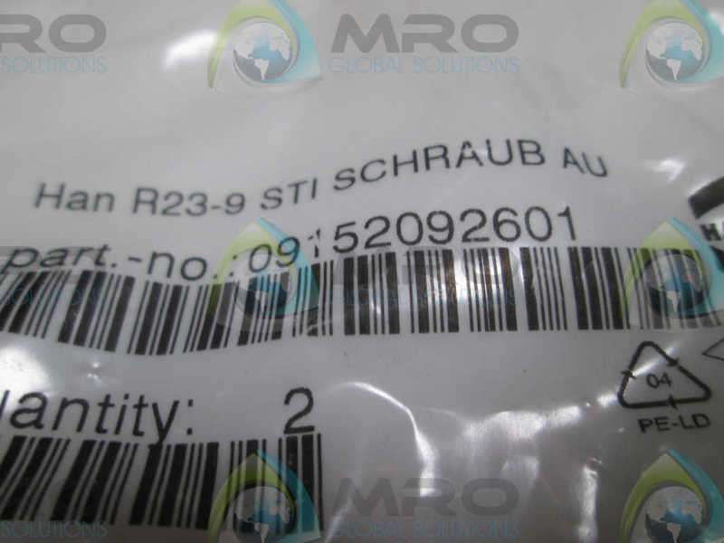 LOT OF 2 HARTING HAN R23-9 STI SCHRAUB AU  NSMP