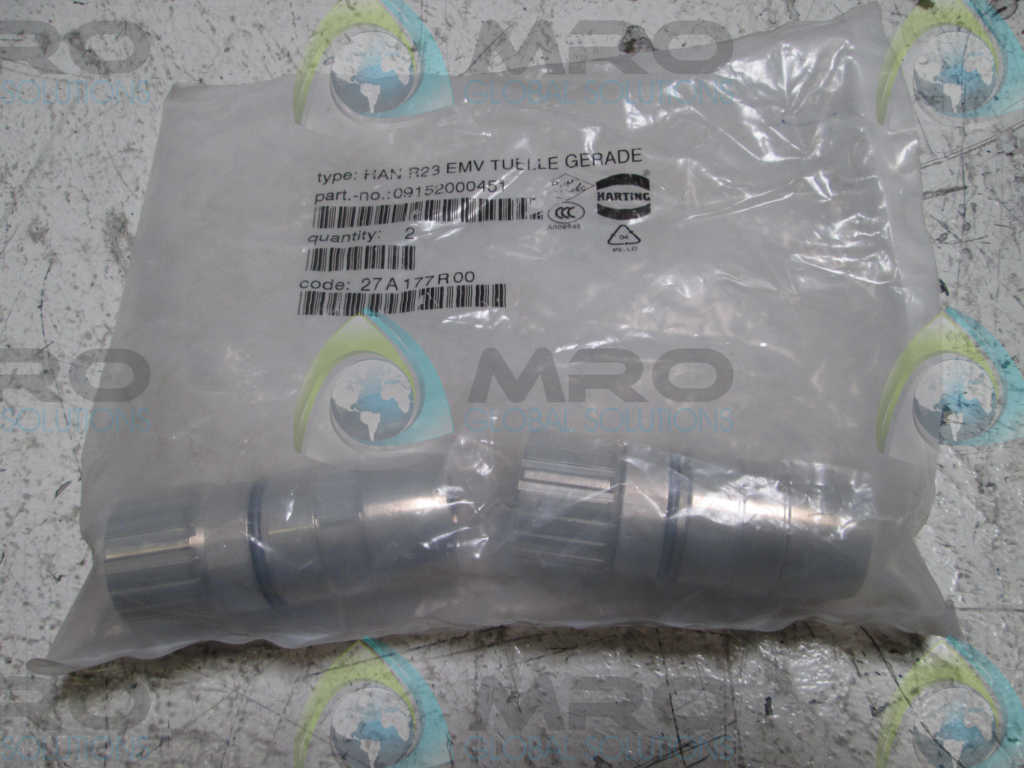 LOT OF 2 HARTING HAN R23 EMV TUELLE GERADE CONNECTOR * NEW IN A FACTORY BAG *