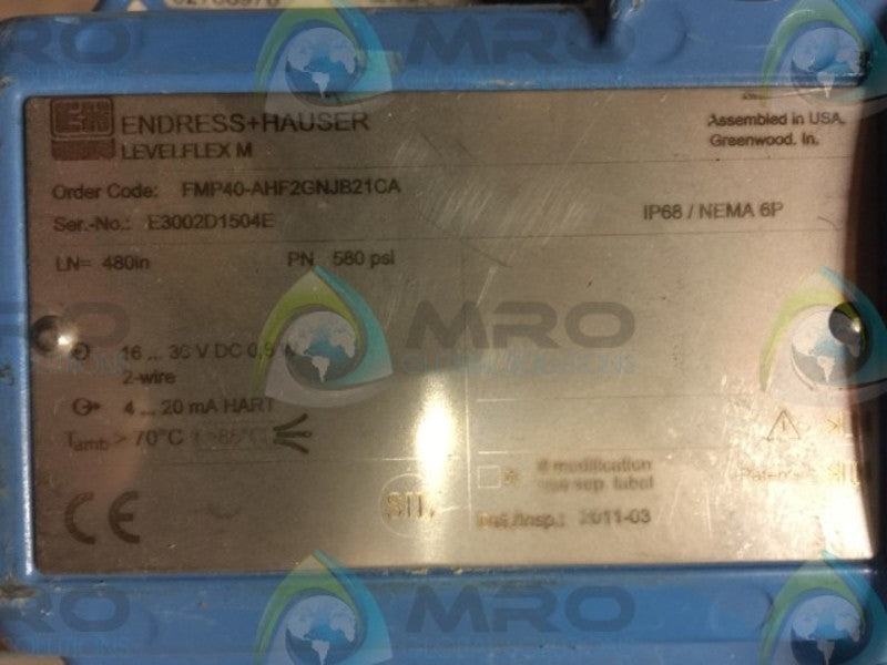 ENDRESS+HAUSER LEVELFLEX M FMP40-AHF2GNJB21CA  NSNP