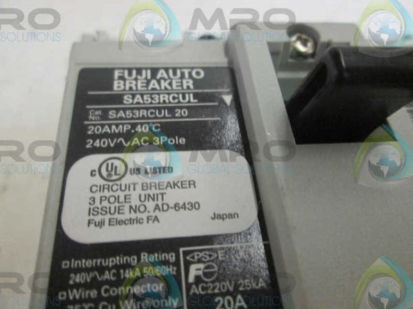 FUJI SA53RCUL CIRCUIT BREAKER  UNMP