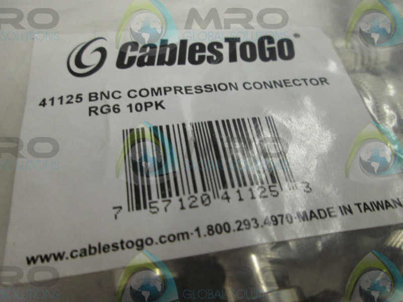 CABLESTOGO 41125 (LOT OF 10) RG6 BNC CONNECTOR  NSMP