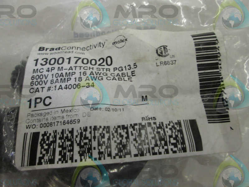 BRAD CONNECTIVITY 1300170020 CONNECTOR  NSMP