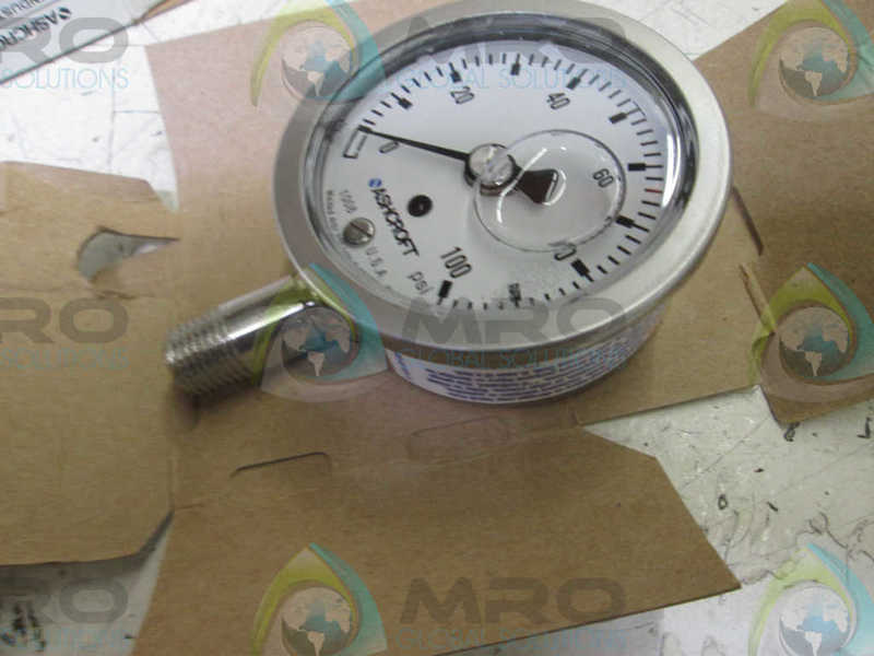 ASHCROFT 631008SL021-100# PRESSURE GAUGE 0-100 PSI  NSMP