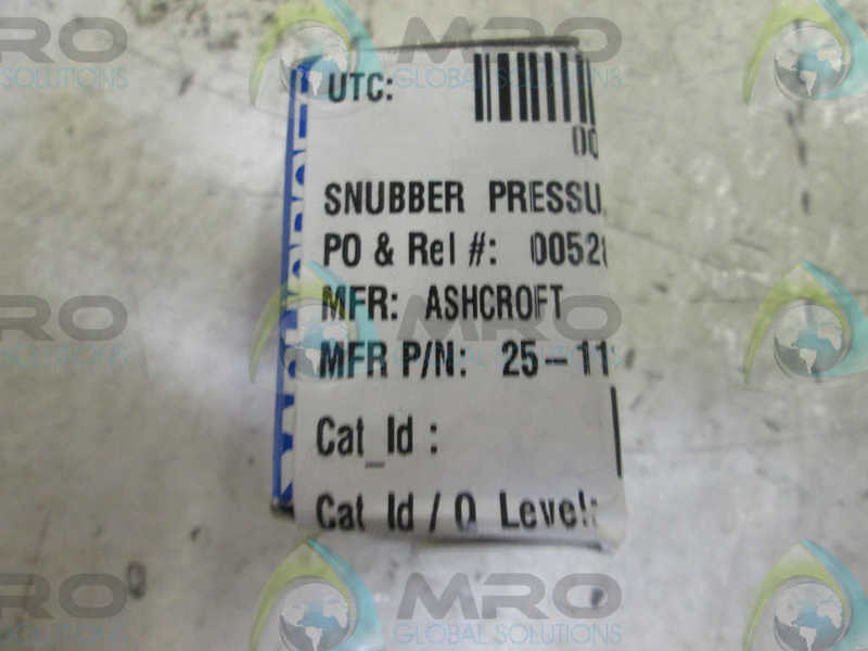 ASHCROFT 25-1112BE PRESSURE SNUBBER  NSMP