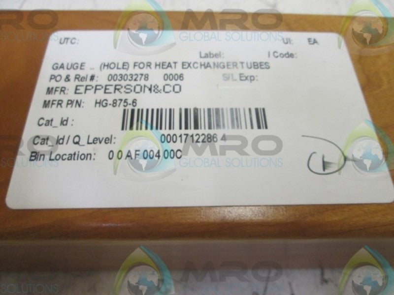 EPPERSON HG-875-6 HOLE GAUGE  NSNP