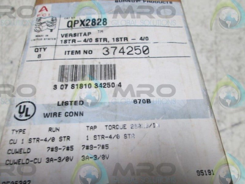 LOT OF 4 BURNDY QPX2828 PARALLEL CLAMP  NSMP