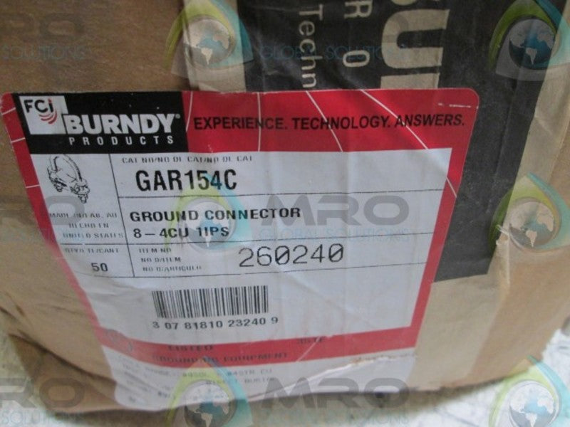 LOT OF 50 BURNDY GAR154C GROUND CONNECTOR NSMP