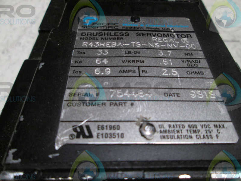 PACIFIC SCIENTIFIC R43HEBA-TS-NS-NV-00 MOTOR  UNMP