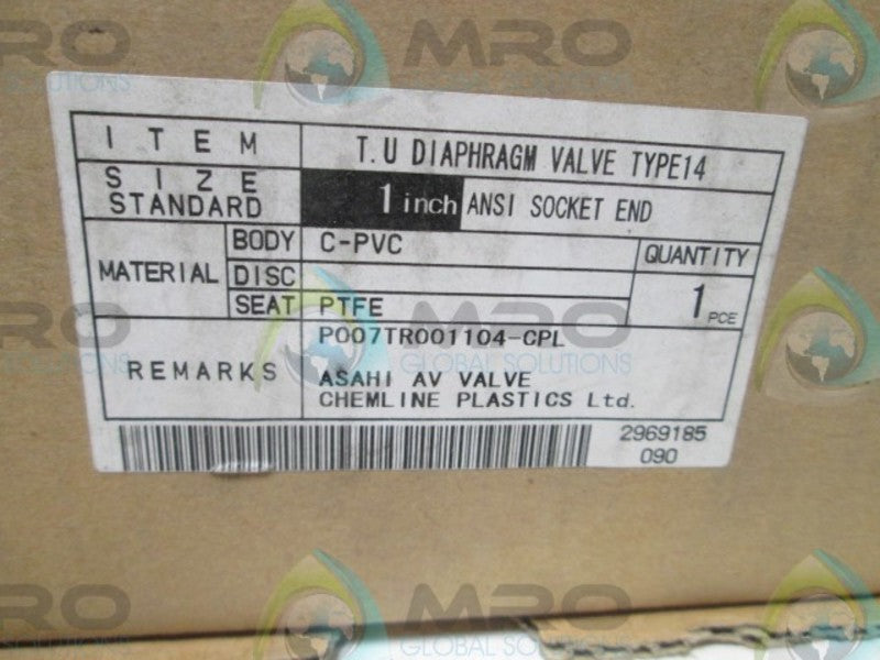 ASAHI PTFE TYPE 14 DIAPHRAGM VALVE  NSMP
