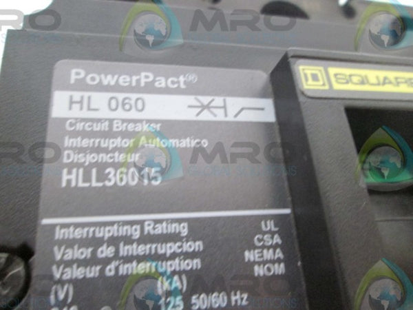 SQUARE D HLL36015 CIRCUIT BREAKER  UNMP