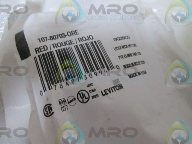 LOT OF 10 LEVITON 80703-RE OUTLET WALLPLATE  NSMP