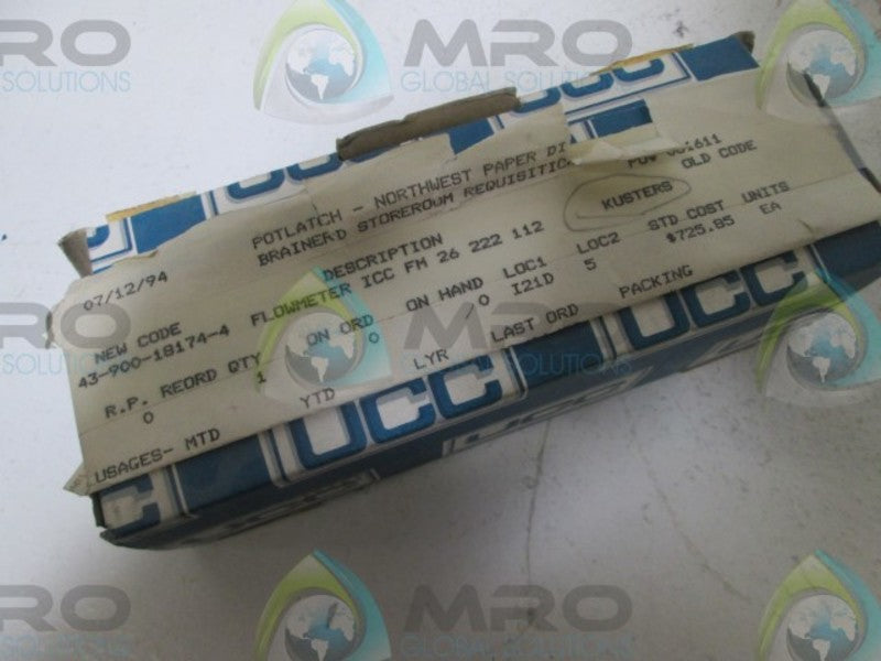 UCC FM 26 222 112 FLOWMETER  NSMP