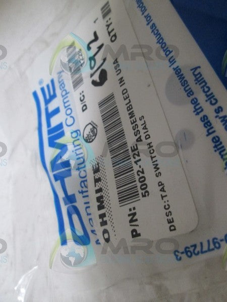 OHMITE 5002-12E DIAL PLATE  NSMP