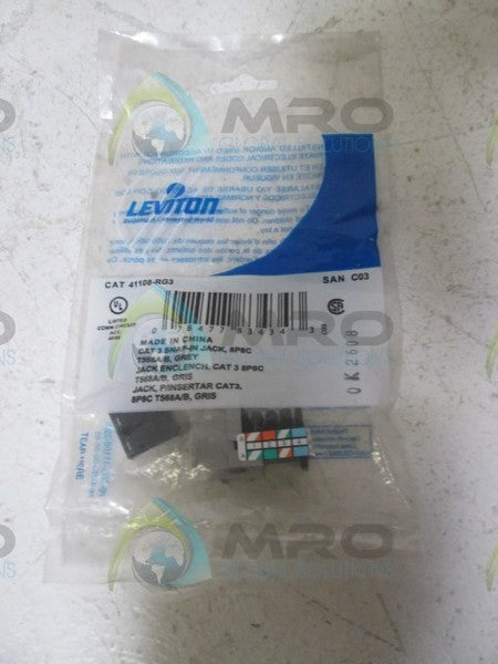LEVITON 41108-RG3 CAT 3 SNAP IN JACK  NSMP