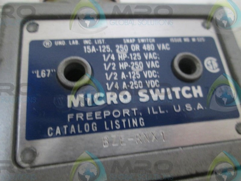 MICRO SWITCH BZE-RNX1 LIMIT SWITCH PLUNGER  UNMP