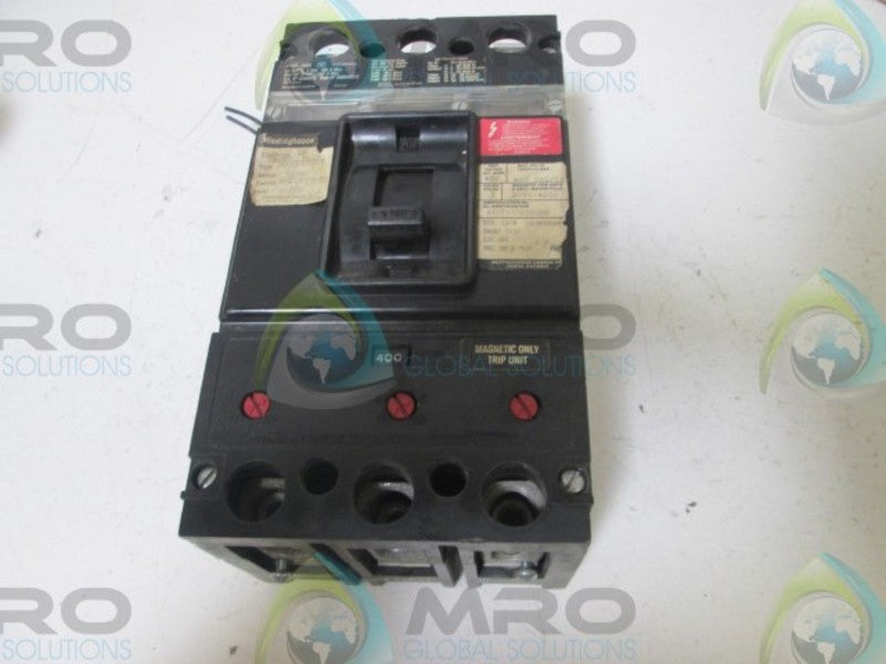 WESTINGHOUSE LB3400 CIRCUIT BREAKER 400A w/ 2605DI5G05 SHUNT TRIP  UNMP