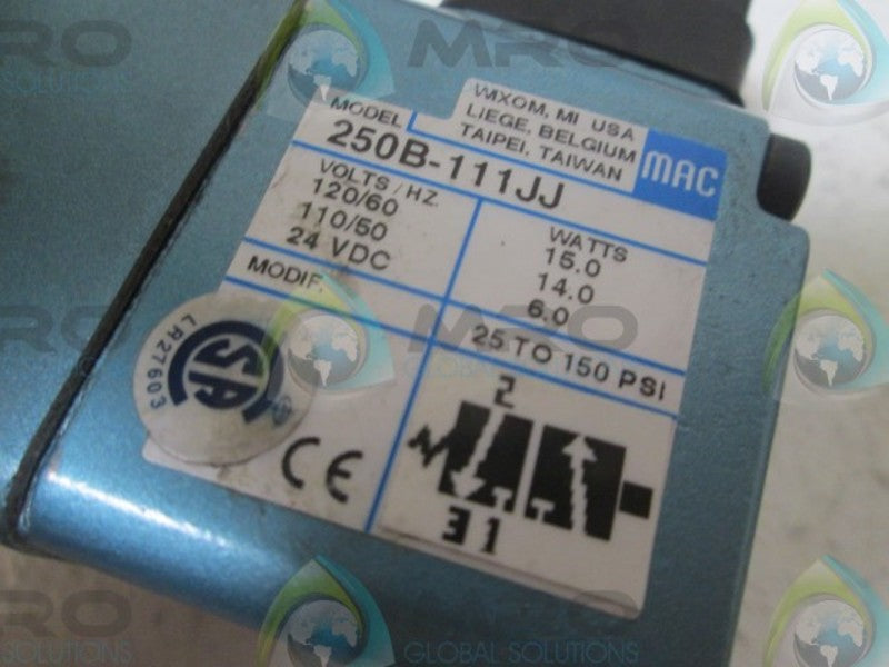MAC 250B-111JJ VALVE  UNMP