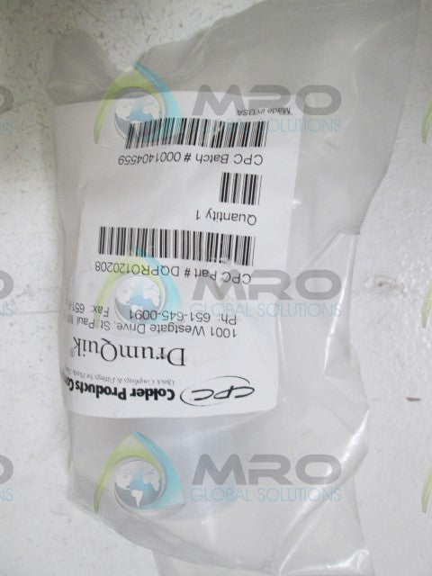 COLDER PRODUCT COMPANY DQPR0120208 DRUMQUIK * NEW IN A FACTORY BAG *