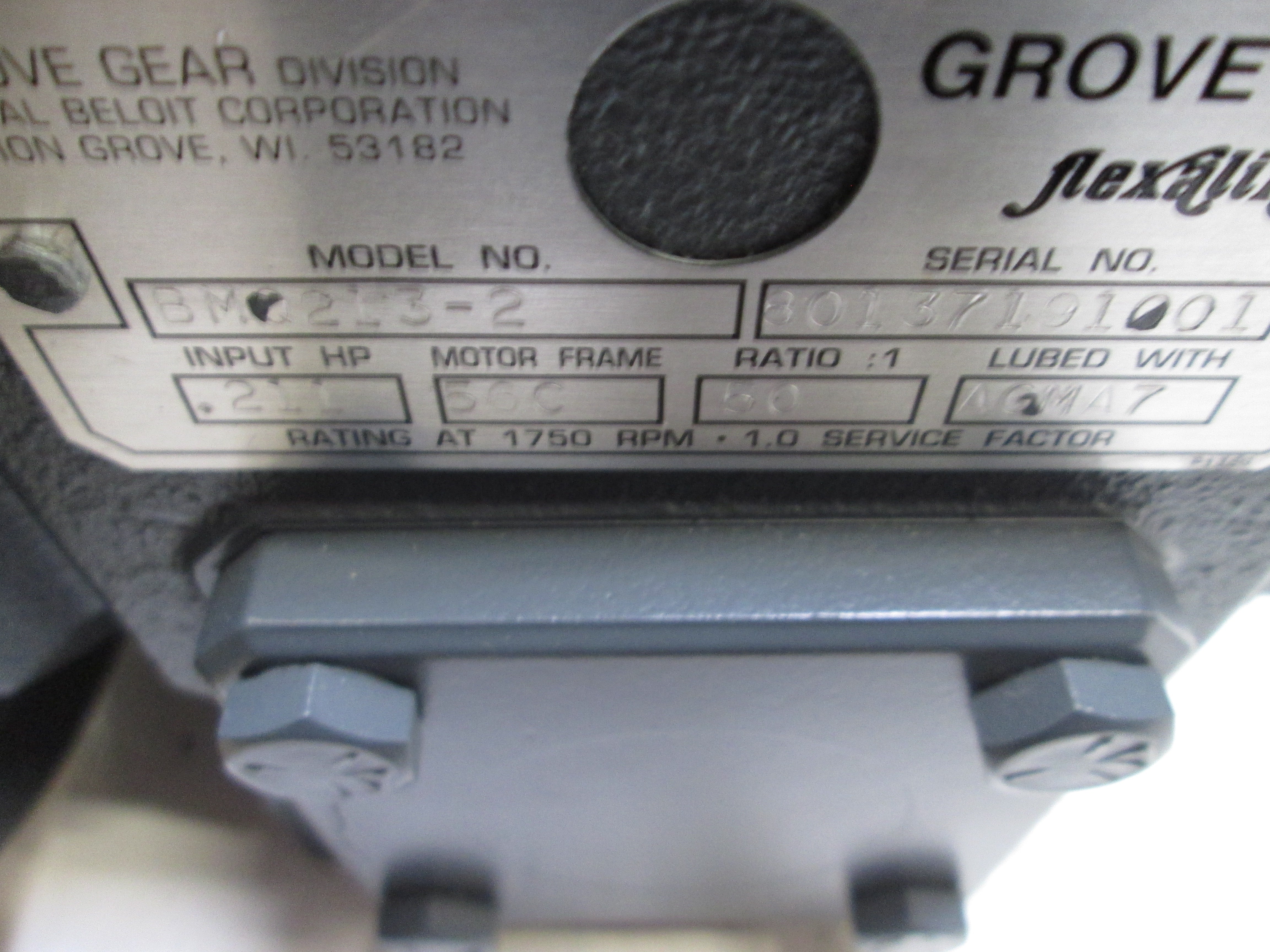 GROVE GEAR BMQ2130-2 RATIO 50 REDUCER * NEW *