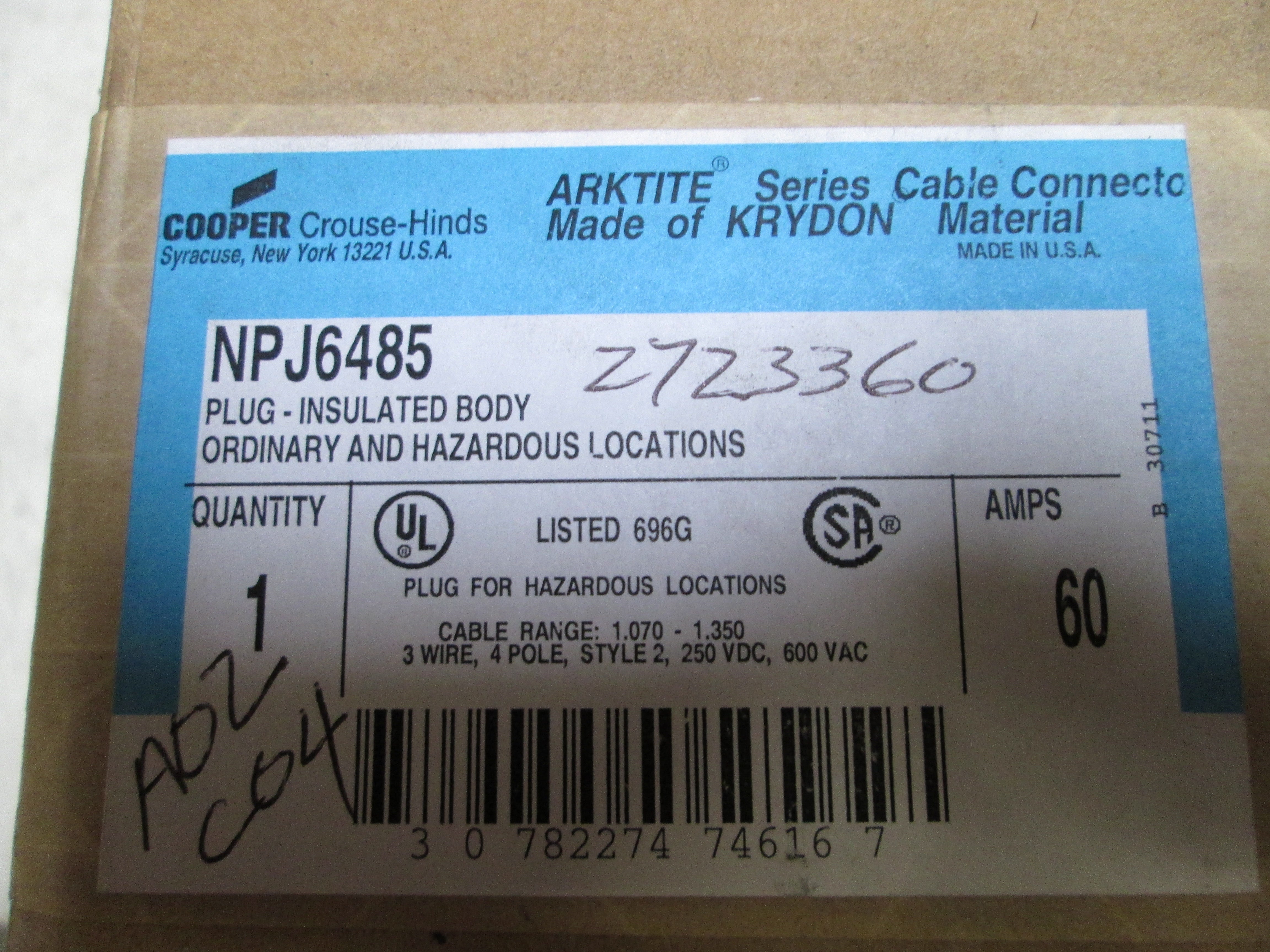COOPER NPJ6485 PLUG * SEALED *