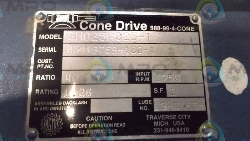 CONE DRIVE SHO25A025-1 * NEW *