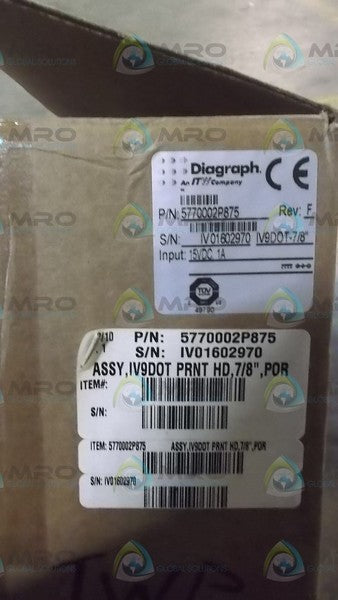 DIAGRAPH 5770002P875 PRINTHEAD  NSMP