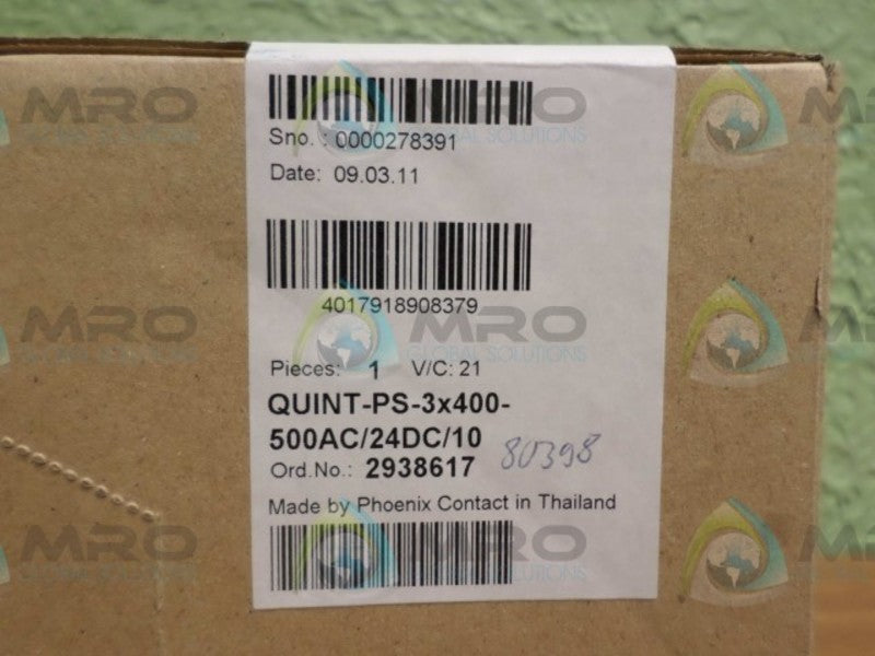PHOENIX CONTACT QUINT-PS-3X400-500AC/24DC/10 * FACTORY SEALED *