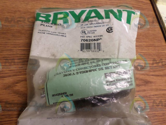 BRYANT 70620NP LOCKING PLUG * NEW IN FACTORY BAG *