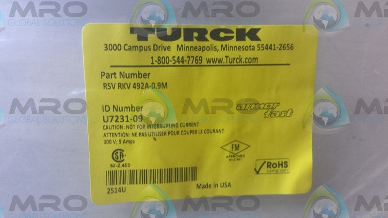 TURCK RSV RKV 492A-0.9M CABLE * NEW IN BAG *