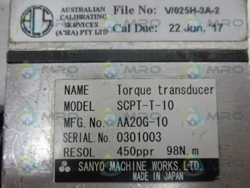 SANYO SCPT-T-10 TORQUE TRANSDUCER  UNMP