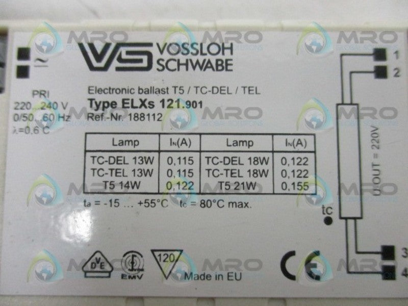 VOSSLOH SCHWABE ELXS121.901 BALLAST  NSNP