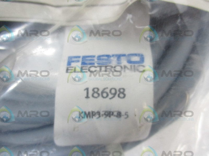 FESTO KMP3-9P-08-5 18698 CONNECTOR CABLE *NEW IN FACTORY BAG*