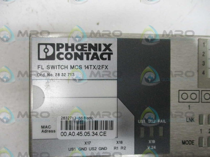 PHOENIX CONTACT FLSWITCHMCS14TX/2FX 2832713 ETHERNET SWITCH  NSMP