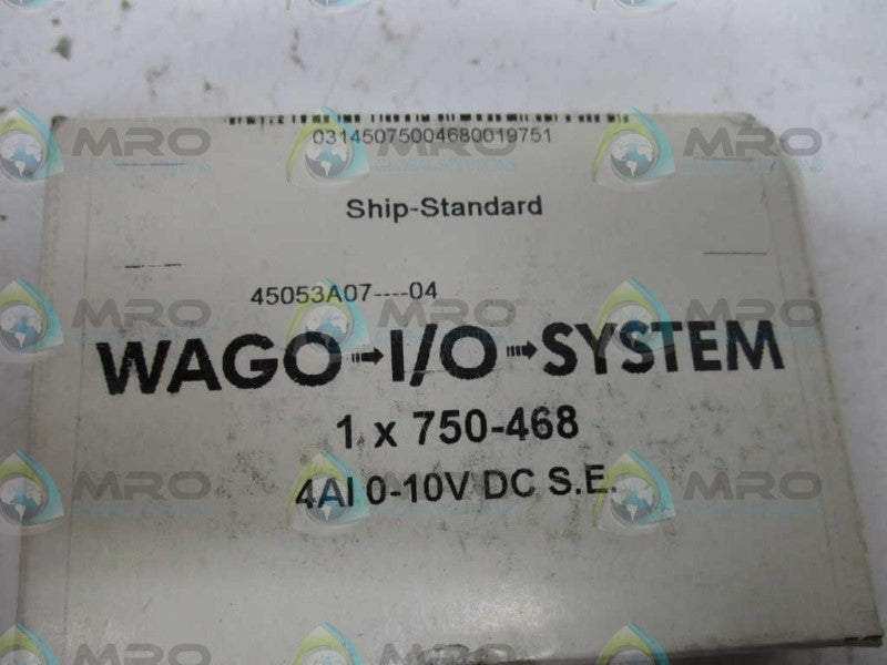 WAGO 750-468 ANALOG INPUT MODULE * FACTORY SEALED *