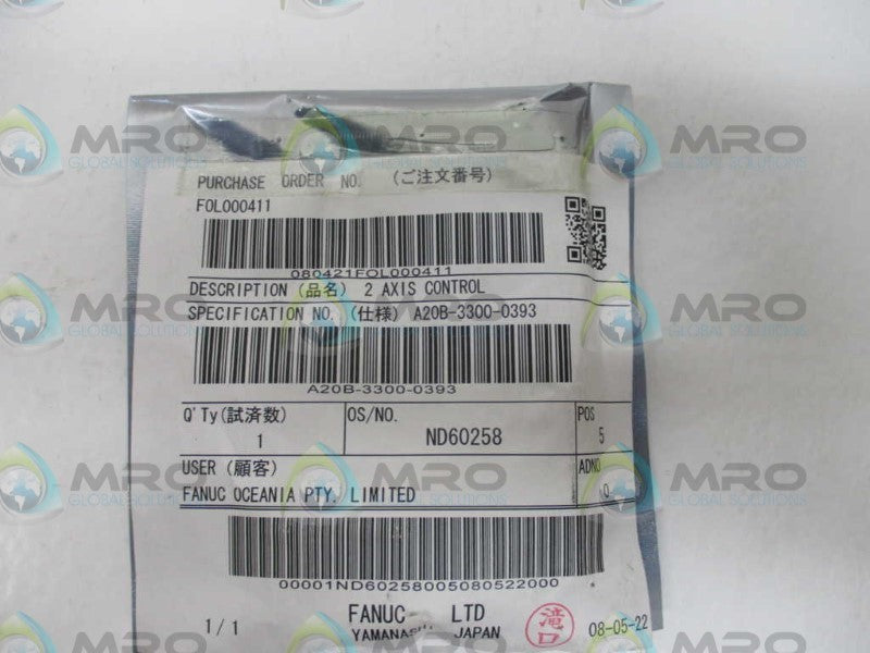 FANUC A20B-3300-0393/02A SERVO CARD  NSMP