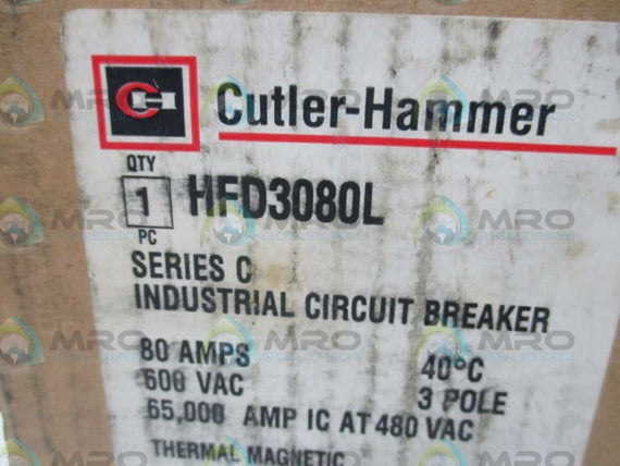 CUTLER HAMMER HFD3080L CIRCUIT BREAKER 80A * NEW IN BOX *