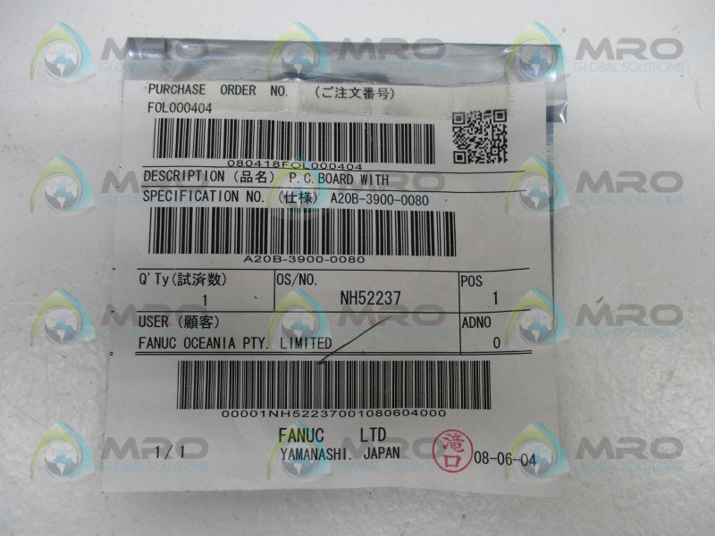 FANUC A20B-3900-0080/02A MEMORY MODULE  NSMP