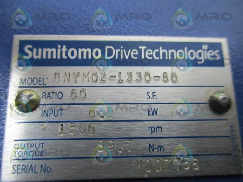 SUMITOMO RNYM02-1330-80 GEAR MOTOR  NSNP